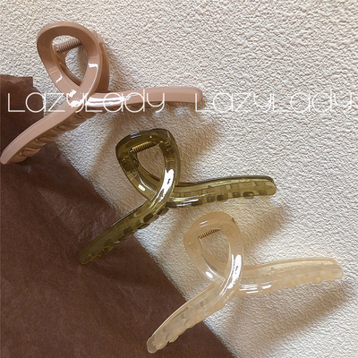 ins挑发莫兰迪芥末绿抓夹发抓