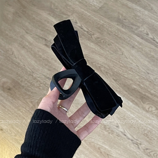 品控好！简约基础丝绒蝴蝶结鲨鱼夹俏皮百搭大号发量多抓夹发夹女