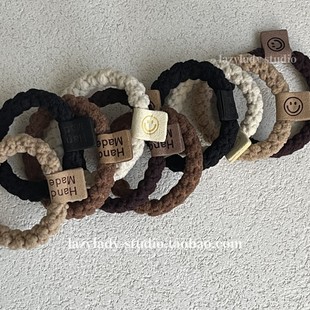 10个 高弹力好用加粗加厚发绳百搭大地色简约粗皮筋发绳头绳女