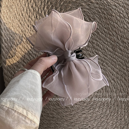 lazylady抓夹欧根纱ins风