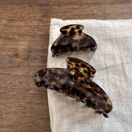 高级色 焦糖珍珠法式气质醋酸抓夹小众半扎发夹鲨鱼夹头饰盘发夹