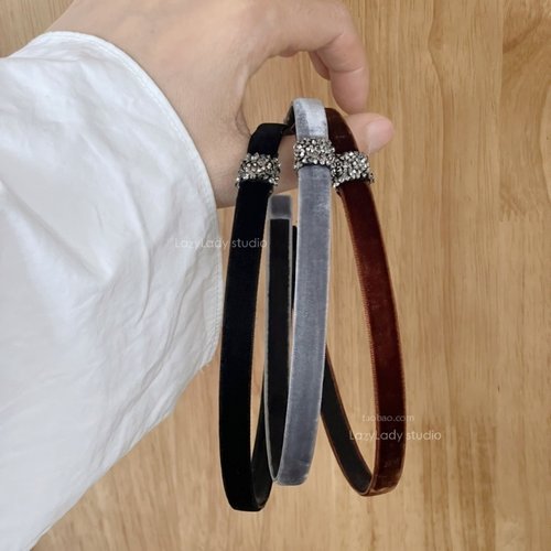 方钻扣头箍丝绒细版发箍