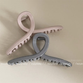 款 适合发量多 基础简约经典 蓝灰色鲨鱼夹 洋气颜色抓夹女 藕粉