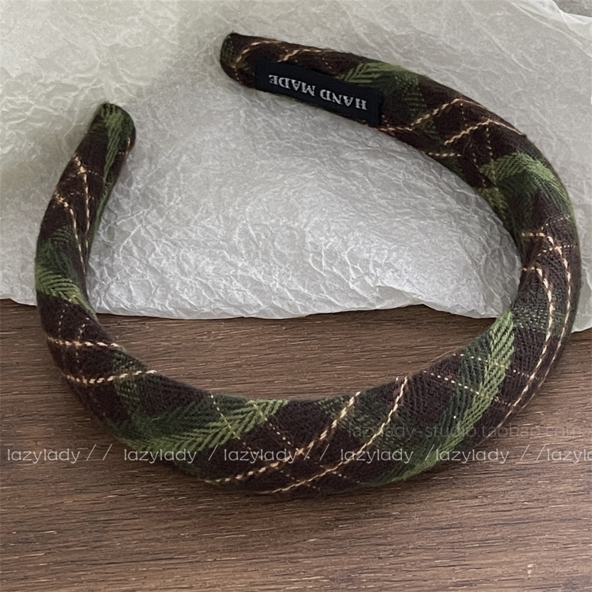 lazylady发箍布艺英伦风格子