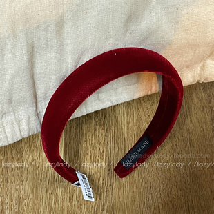 星夜细闪 细腻丝绒发箍新年好运高级感酒红秋冬头箍发卡女 高品质
