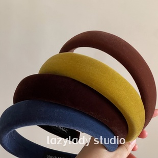 推荐!纯色秋冬丝绒日常简约发箍 日韩基础百搭实用防滑头箍女