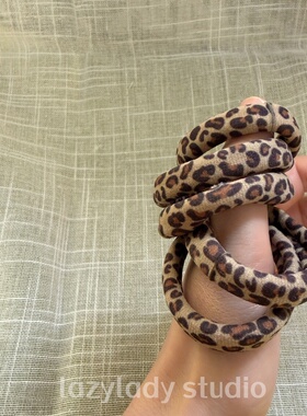 5个装！基础豹纹小皮筋 百搭实用高弹力不伤发头绳发圈扎发橡皮筋