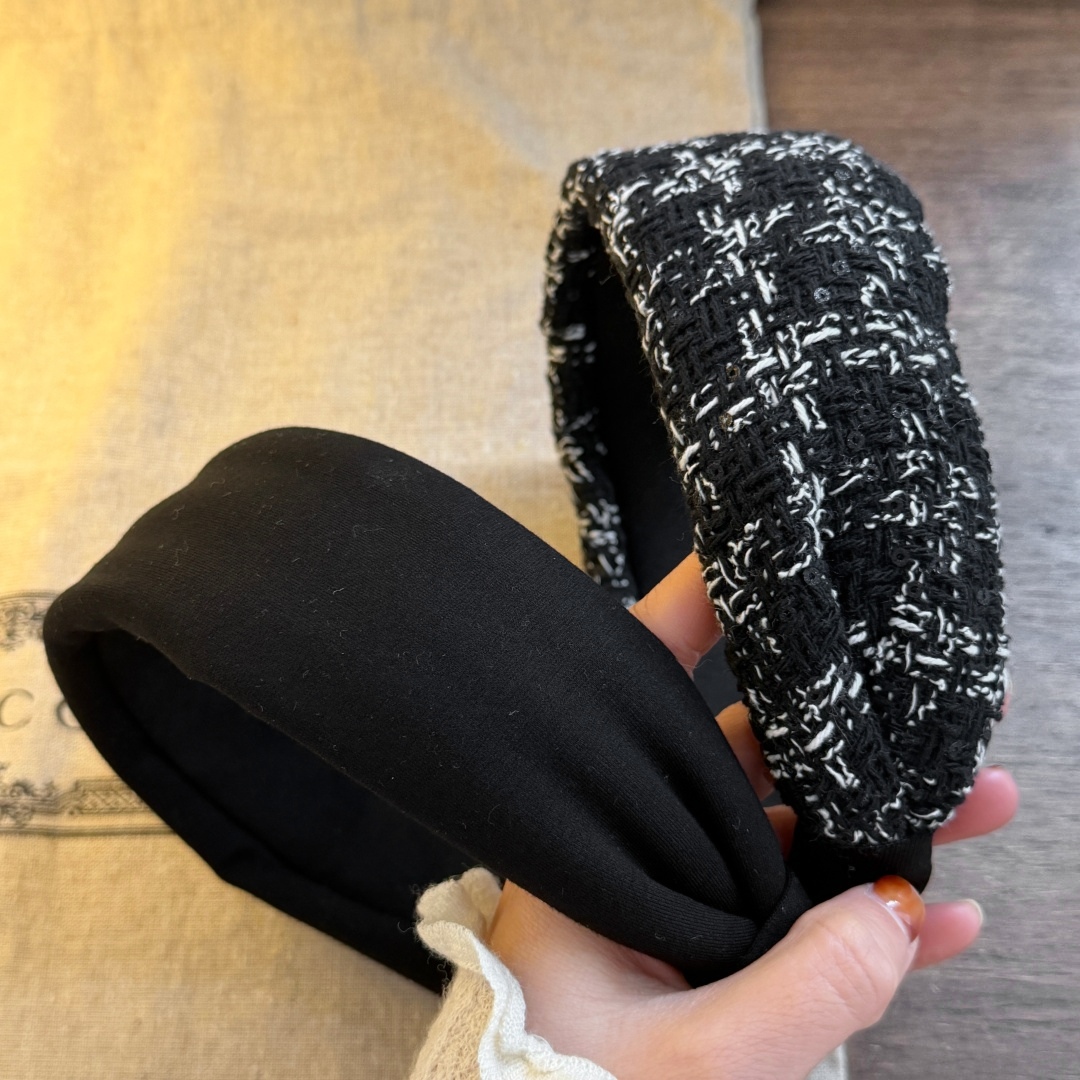 小香风粗花呢发箍女 秋冬高货发饰 高颅顶头箍气质高级感头窟发夹