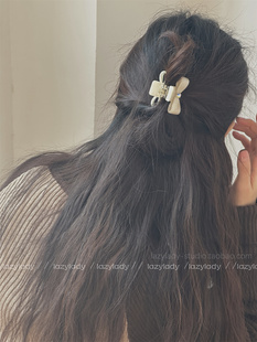 小号加厚醋酸材质品质半夹 蝴蝶结晕染人鱼姬小众半抓鲨鱼夹抓夹