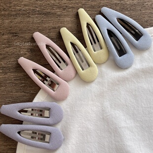 低保和度色彩 淡淡的素色布艺掰掰BB夹 发夹边夹侧边夹子发饰