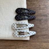 基础简约百搭发夹女 韩系小波点缎面质感掰掰夹 一对装 欧尼同款