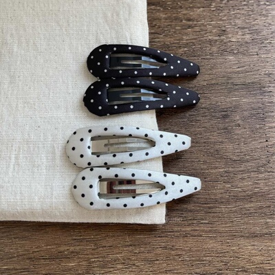 一对装 欧尼同款 韩系小波点缎面质感掰掰夹 基础简约百搭发夹女
