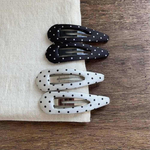 一对装 欧尼同款 韩系小波点缎面质感掰掰夹 基础简约百搭发夹女