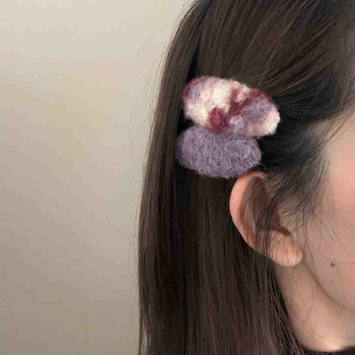 清！原14 一对装 撞色毛绒小众品质BB夹掰掰夹 侧边夹发卡女