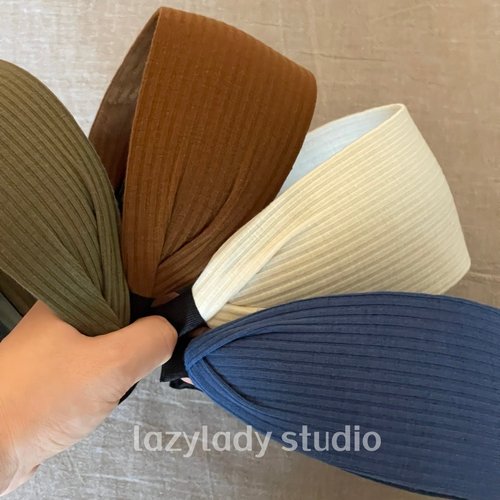 时髦慵懒风宽边坑条针织发箍 洋气加宽·氛围感头箍外出发卡女