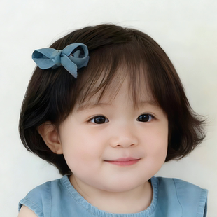 宝宝假发短发周岁婴儿bobo头蓬松空气刘海轻薄透气短直发整顶头套