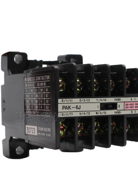 TOGAMI户上电机 PAK-6J小型接触器380V三相2.2KW触点常开常闭延时