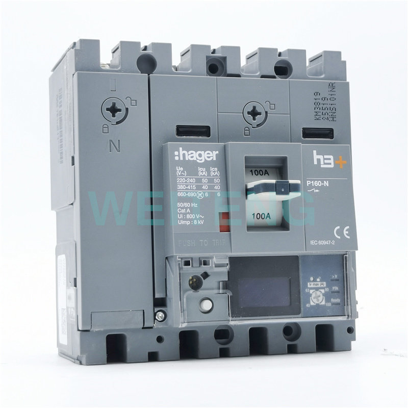HAGER海格电气 H3+P160 塑壳断路器空气开关电子式Energy三相四线