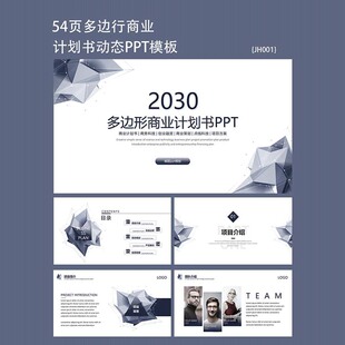 54页多边型公司策划创业融资项目方案ppt模板通用商业计划书PPT