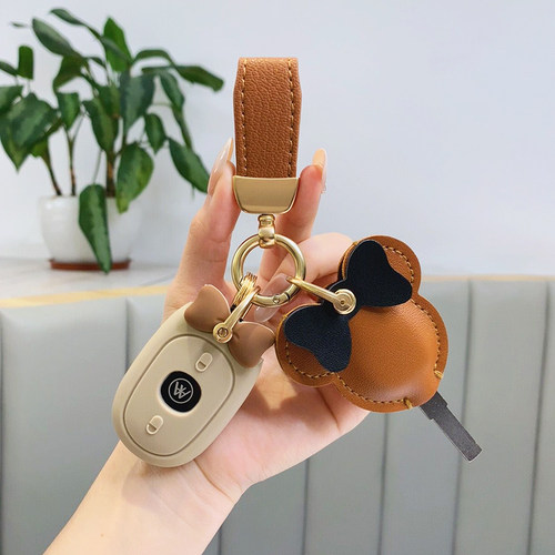 适用爱玛电动车钥匙保护套电瓶车泡泡露娜台铃卡通遥控器外壳包扣