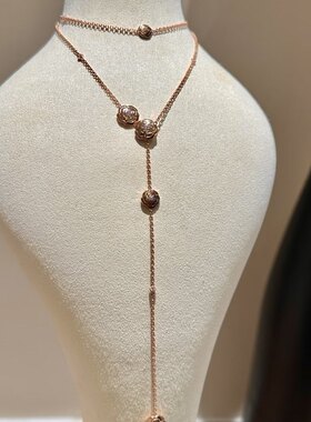 山茶花多用长项链百搭气质高级感S925银镀金项链毛衣链高级感85cm