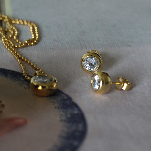 S925银镀金超厚金ins风叠戴泡泡圆钻大本钟抽拉圆珠调节项链