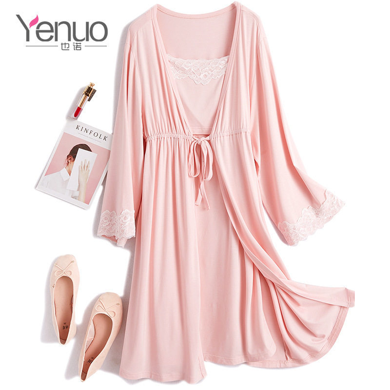 YANO MODAL NURSING SLING NIGHTGOWN SET SPRING|SUMMER NEW NIGHT SKIRT MATERNITY CLOTHES PURE COTTON PAJAMAS CONFINEMENT SERVICE
