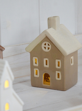 陶瓷小房子摆件家居装饰品