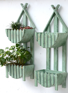 壁挂多肉花盆创意阳台挂墙花盆挂壁花盆吊花盆田园装饰悬挂式花器