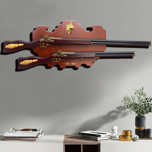 复古洋枪燧发枪模型欧式酒吧客厅墙饰壁挂网咖墙上装饰品挂件高档