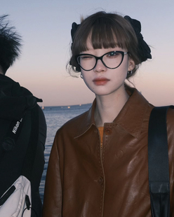 404 店复古蝶形猫眼大框TR眼镜架配度数高度近视素颜太阳眼镜女