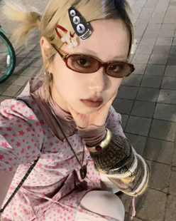 404 太阳眼镜小众审美女 店Y2K小框方圆墨镜凹造型千禧年代QQ时尚