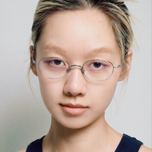 404的店复古纯钛小方框银色斯文眼镜配度数高度近视素颜显脸小女