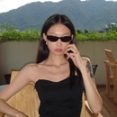 店复古小框椭圆时髦凹造型Y2K墨镜小红书网红同款 404 太阳眼镜女