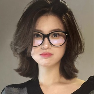 404 店大框猫眼显脸小板材眼镜配度数近视素颜防蓝光时髦男女酷