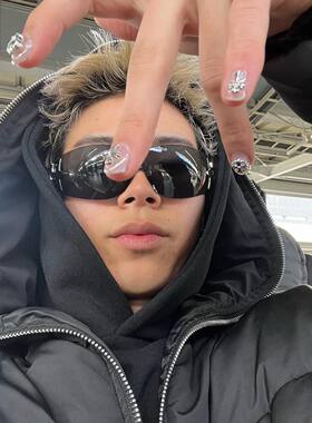 P家古着款五角星连体墨镜