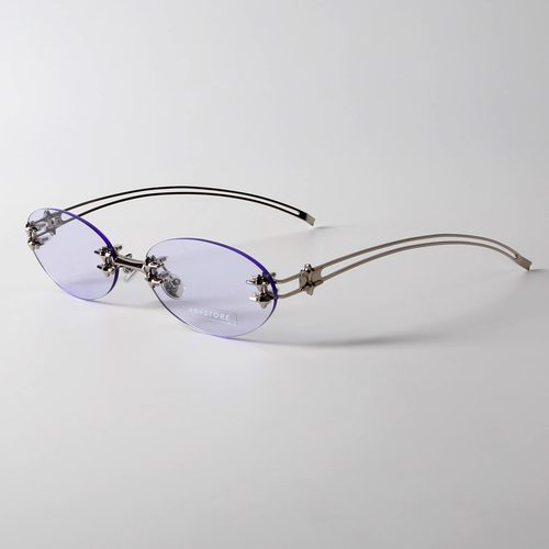 404的店复古椭圆形五角星墨镜