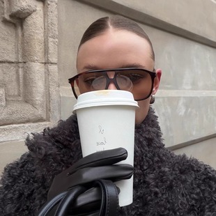 404的店复古大框双梁玳瑁板材墨镜遮脸高级小众尼龙镜片显脸小女