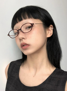 404的店复古椭圆TR90配度数近视眼镜架韩版显脸小超轻7g防蓝光女