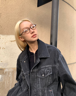 复古椭圆板材眼镜配度数高度近视素颜平光网红男女款 404 店韩版