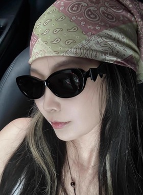 404的店复古椭圆时髦蝴蝶结墨镜