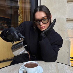 404的店复古大框方形前卫时髦墨镜遮颧骨太阳眼镜凹造型ins同款女