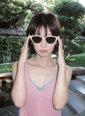 复古小红书猫眼偏光墨镜ins款