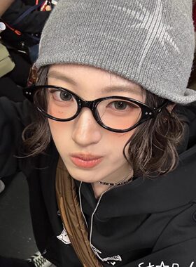 404的店韩版圆脸神器时髦复古眼镜配度数书呆子ins网红防蓝光镜架