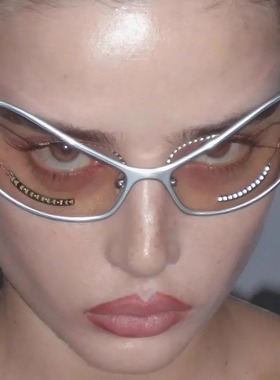 404的店Lisa同款欧美金属墨镜