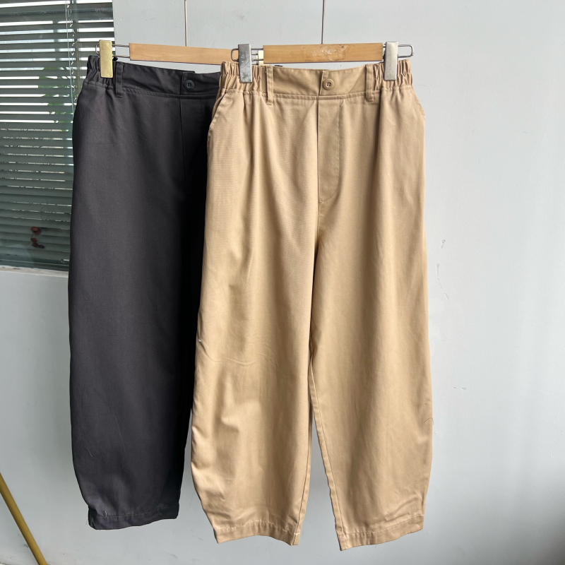 2E-10春秋款日系萝卜裤宽松洋气百搭修饰腿型松紧腰男女同款D25-4