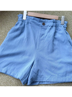 李2-33夏新款儿童纯棉柔软舒适松紧腰纽扣装饰花苞腰小短裤Z25-6