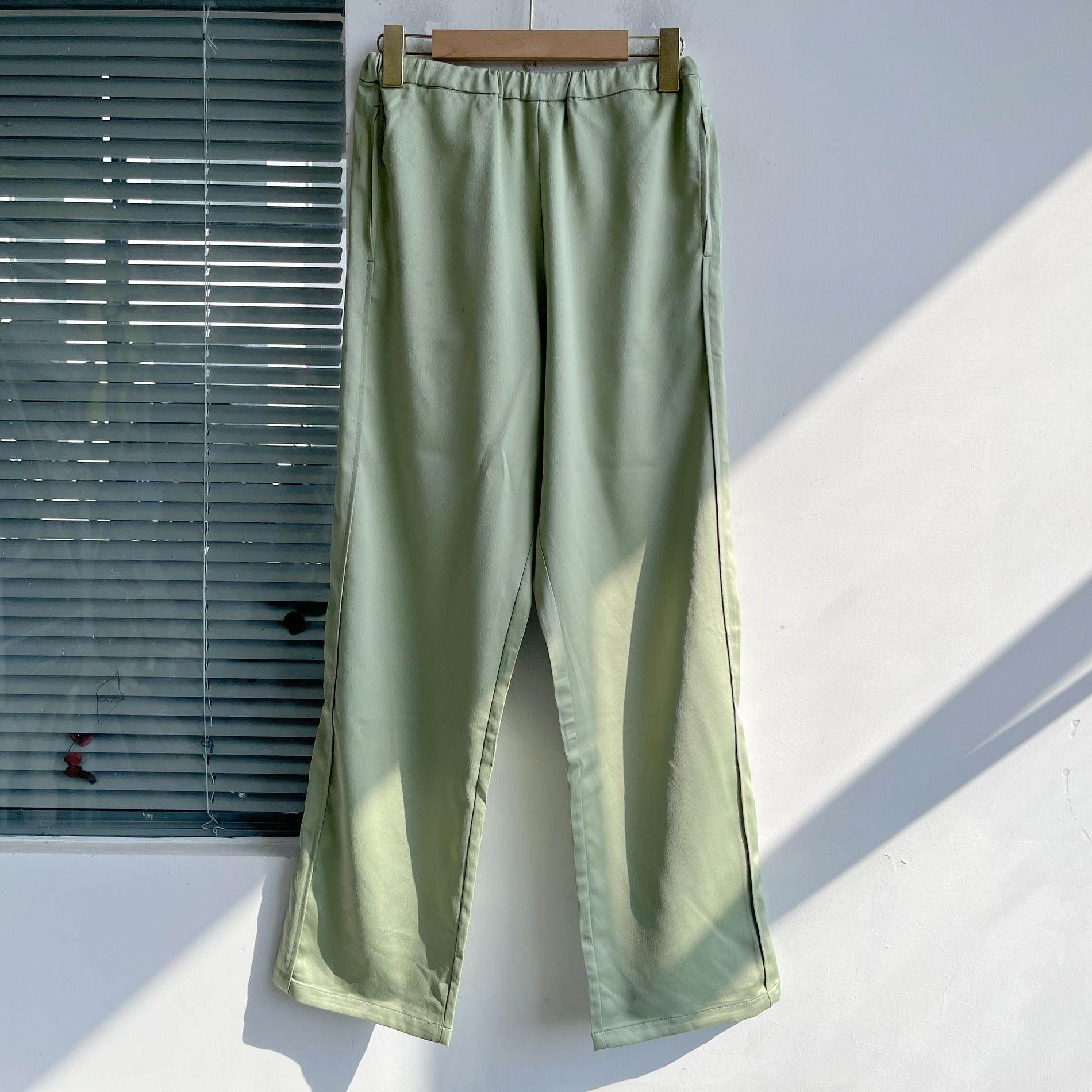 微瑕日单法式休闲通勤纯色松紧直筒裤新款高腰垂感阔腿裤H10,女装/女士精品,休闲裤,淘宝优惠券,粉丝福利购,淘宝优惠卷