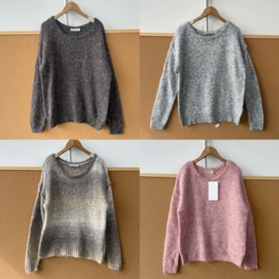 秋冬气质温柔风软糯有弹力上衣J25 针织衫 32含10%羊毛长袖 西2