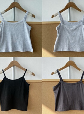 2Y1-49儿童款夏季肩带背心内搭无袖纯色宽松显瘦慵懒风套头Y26-1